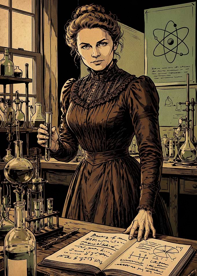 Victorian Era Female Scientist Portrait