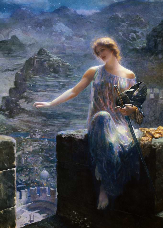 The Valkyrie's Vigil by Edward Robert Hughes