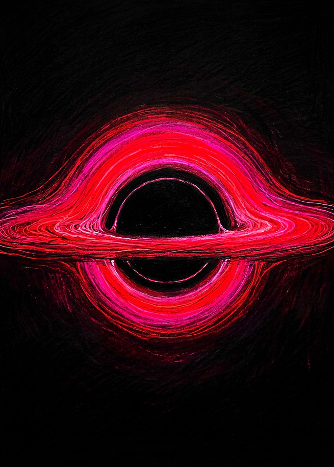 Vibrant Red Glowing Black Hole