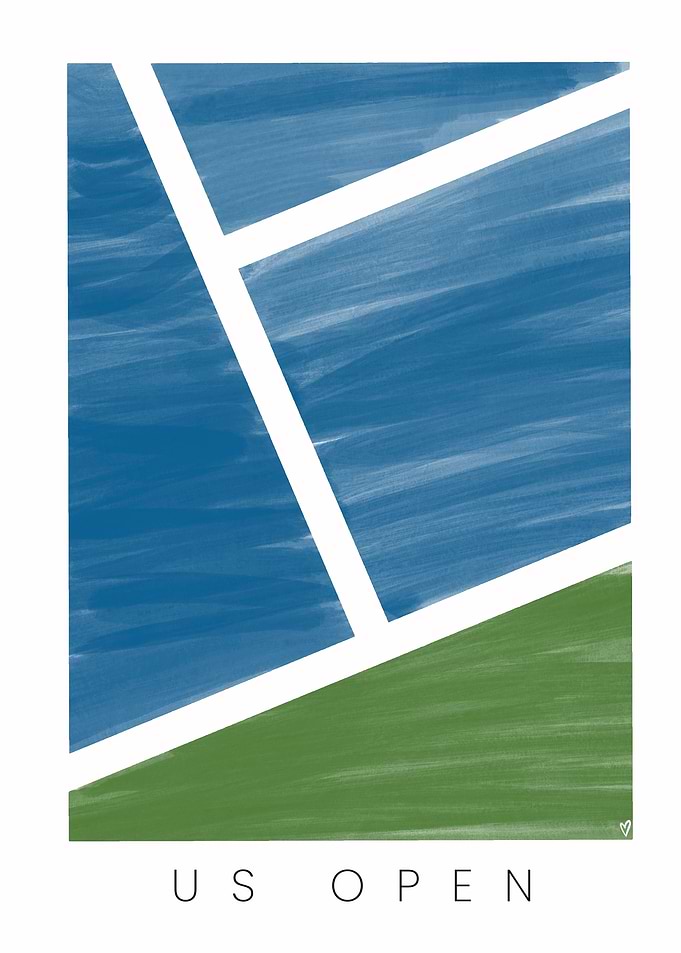Minimalist US Open Tennis Court Art