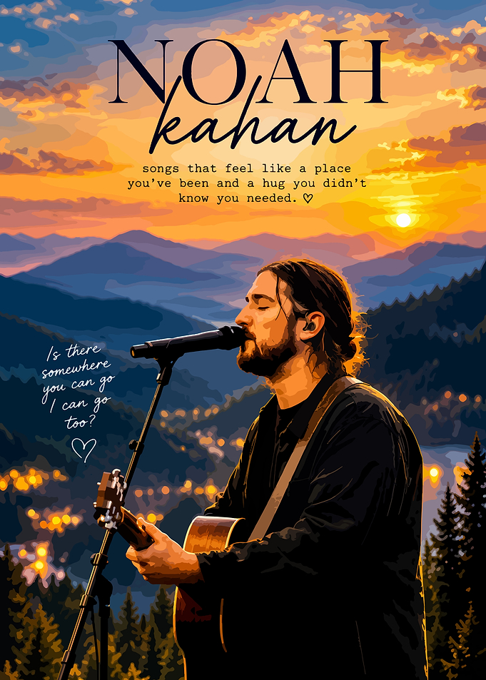 Noah Kahan Sunset Mountain Poster