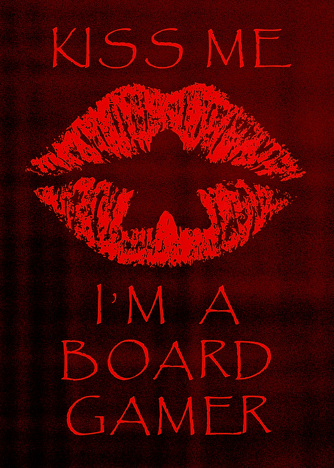 Grunge Meeple Kiss Board Game Room Poster