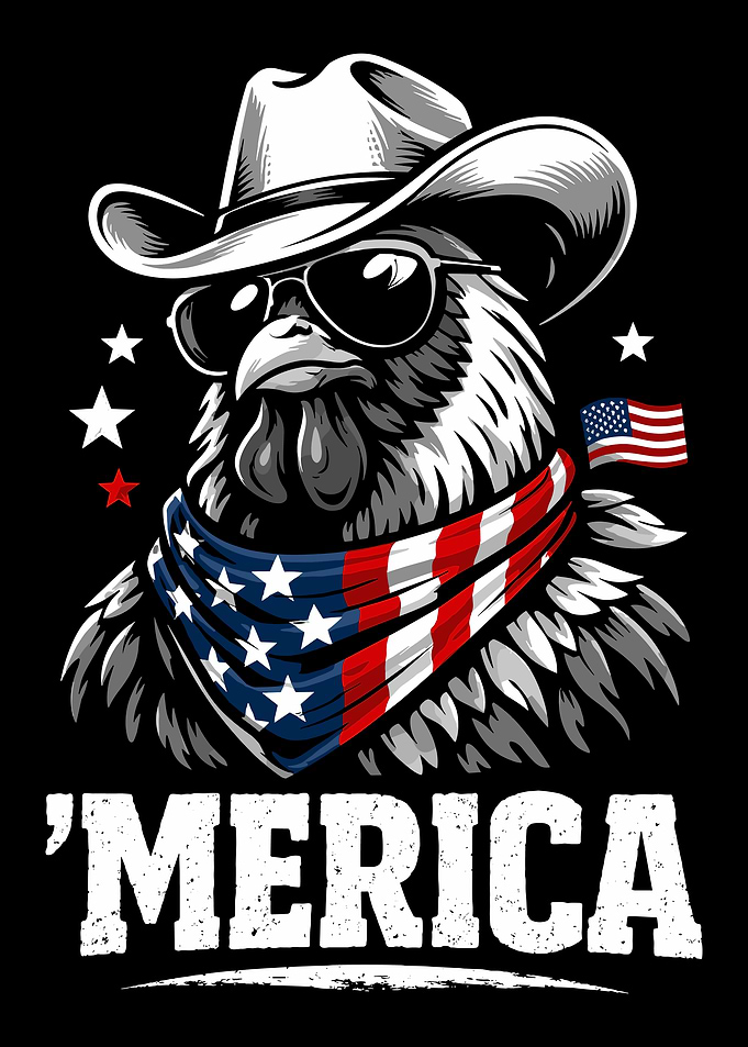 Patriotic Cowboy Chicken 'Merica Graphic