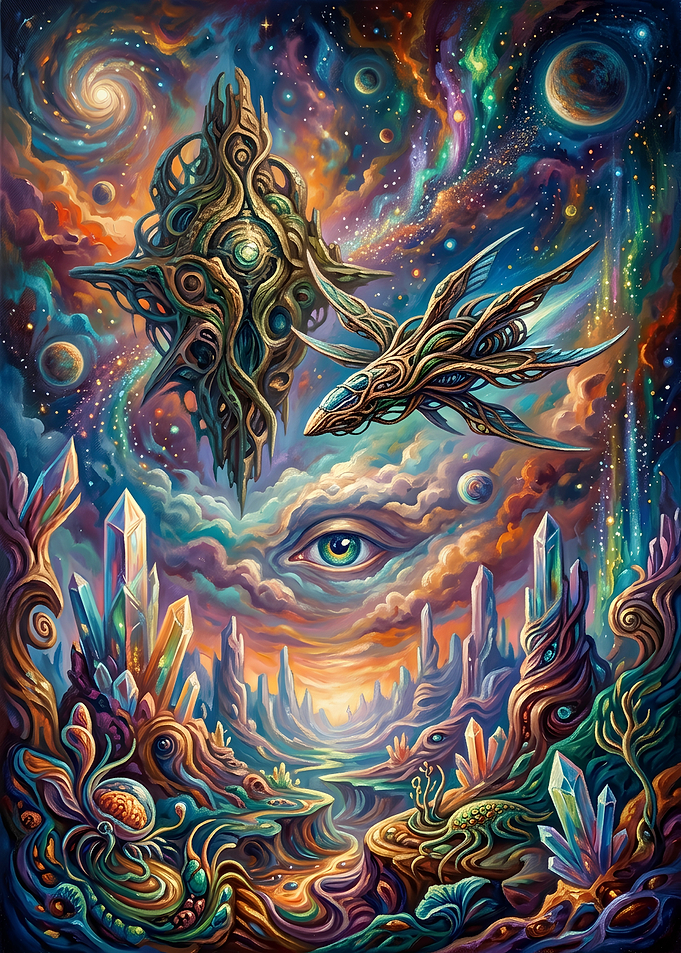 Surreal Cosmic Crystal Landscape