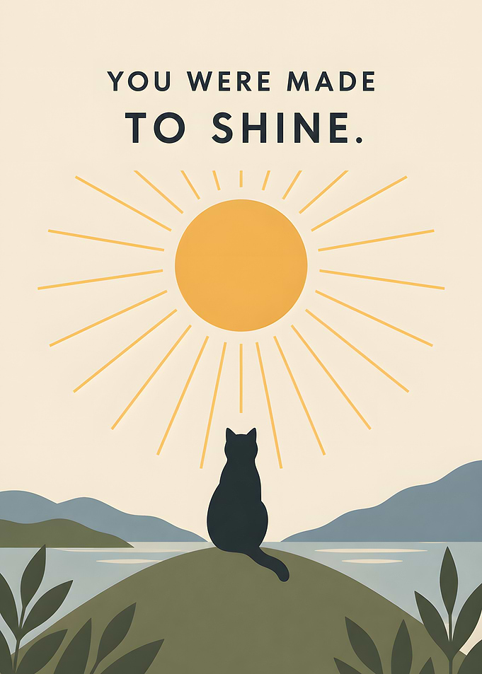 You Were Made To Shine Cat Poster