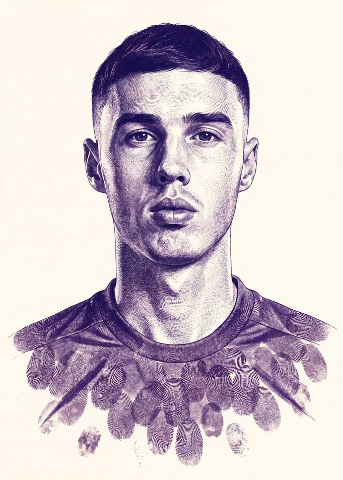 Cole Palmer Fingerprint Portrait