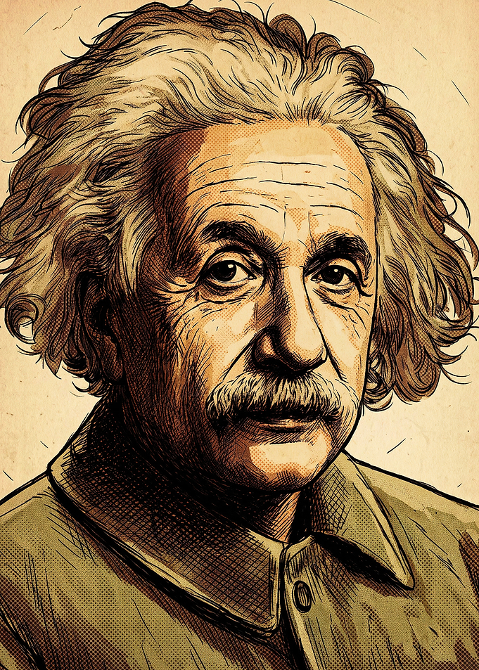 Albert Einstein Vintage Style Portrait