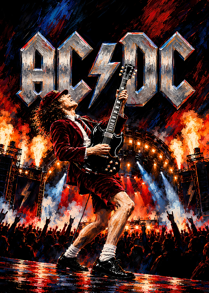 Angus Young AC/DC Concert Painting