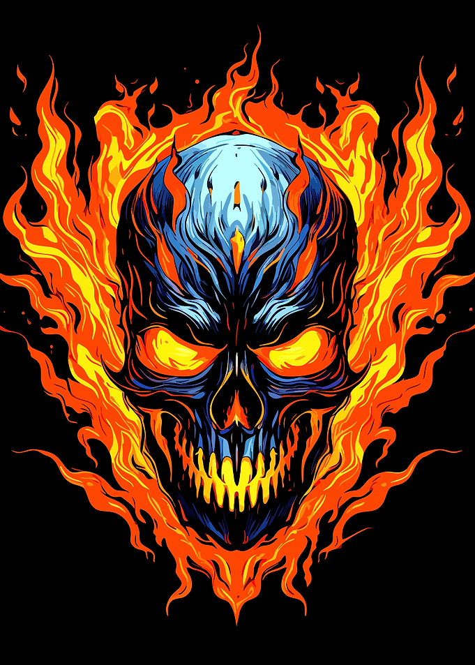 Fiery Skull Digital Illustration