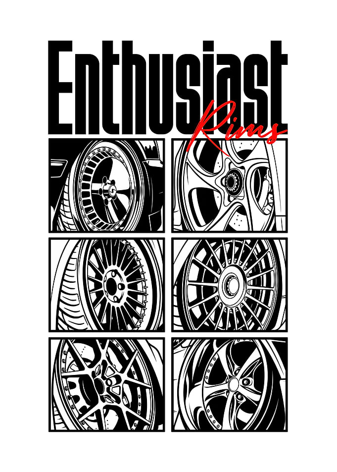 Enthusiast Rims Car Wheel Graphic
