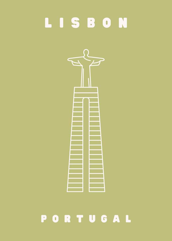 Minimalist Lisbon Christ the King Poster