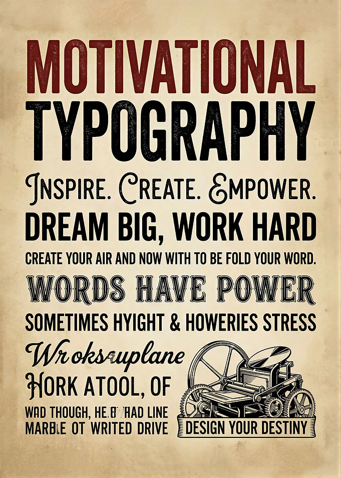 Motivational Typography Vintage Poster