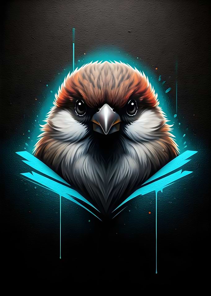 Neon Sparrow Portrait