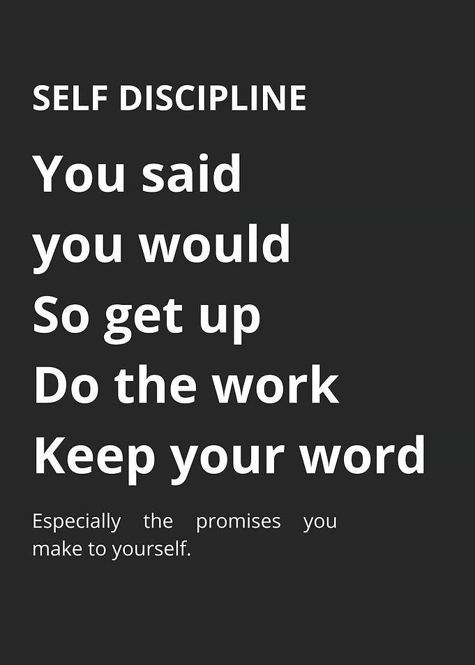 Self Discipline Motivational Quote Poster