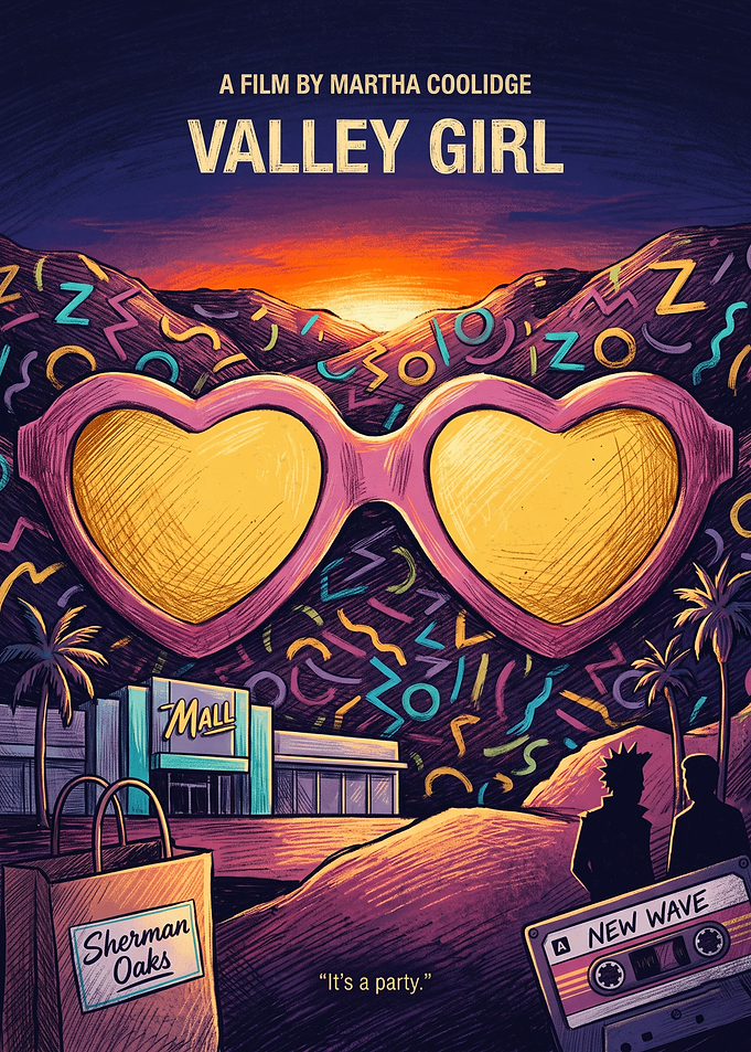 Valley Girl Romantic Comedy Retro Poster
