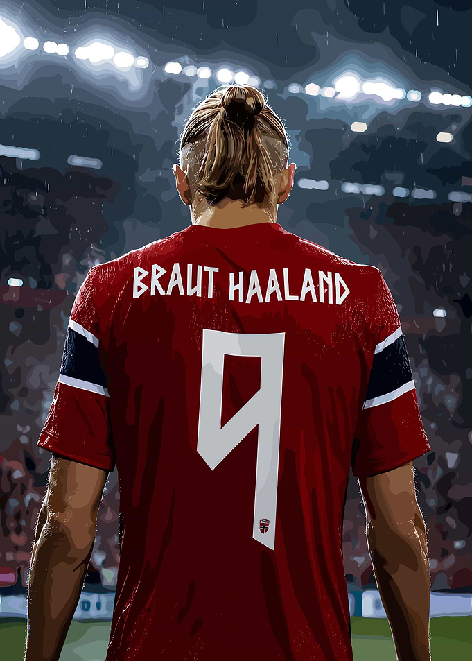 Erling Haaland Norway Jersey Illustration