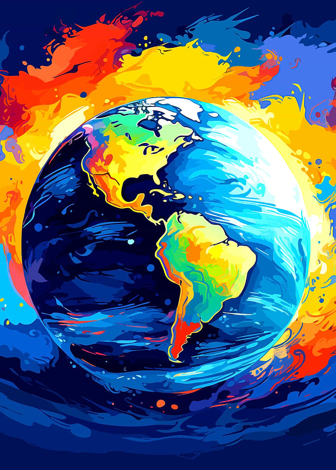 Abstract Colorful Earth Illustration