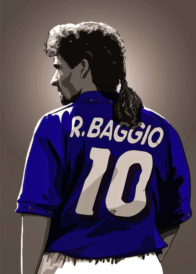 Roberto Baggio Italy Jersey Illustration