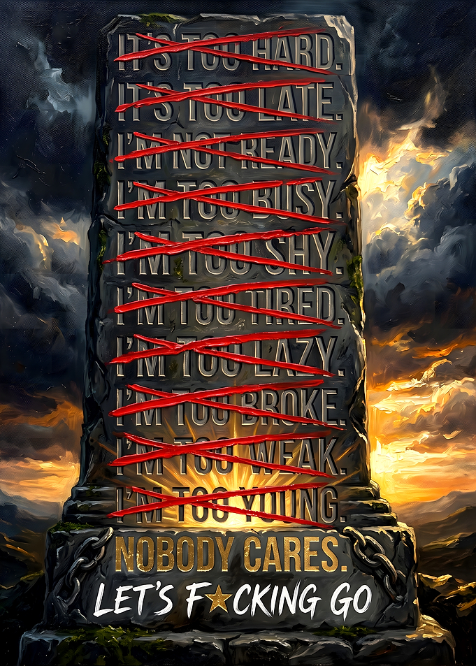 Inspirational Stone Tablet Motivation Poster