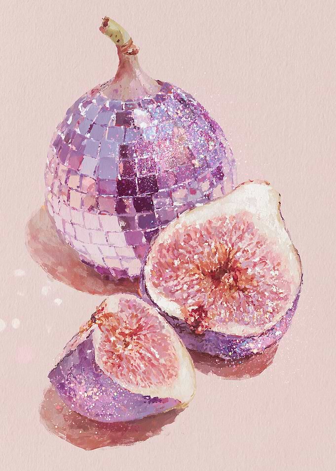 Disco Ball Fig Fruit Art
