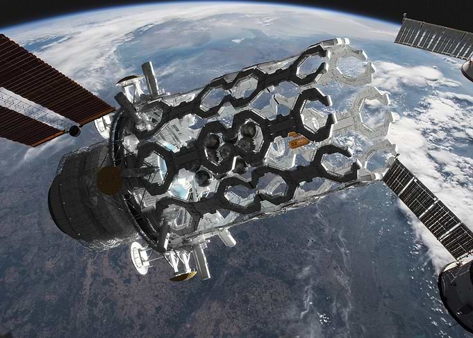 Futuristic Space Station in Orbit
