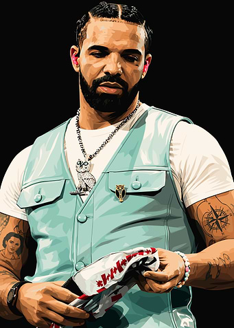 Drake Portrait Vector Art Illustration