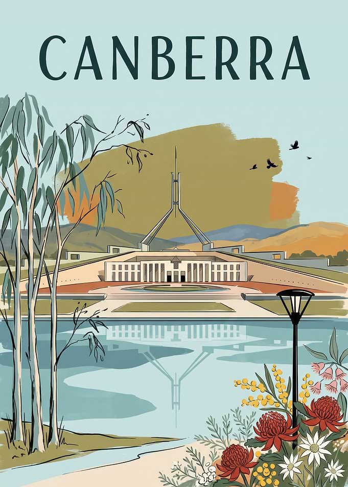 Canberra Australia Travel Poster
