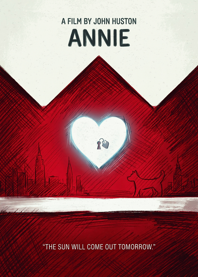Annie Musical Comedy Family Vintage Art