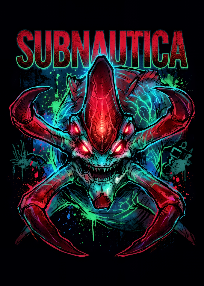 Subnautica Reaper Leviathan Graphic Art