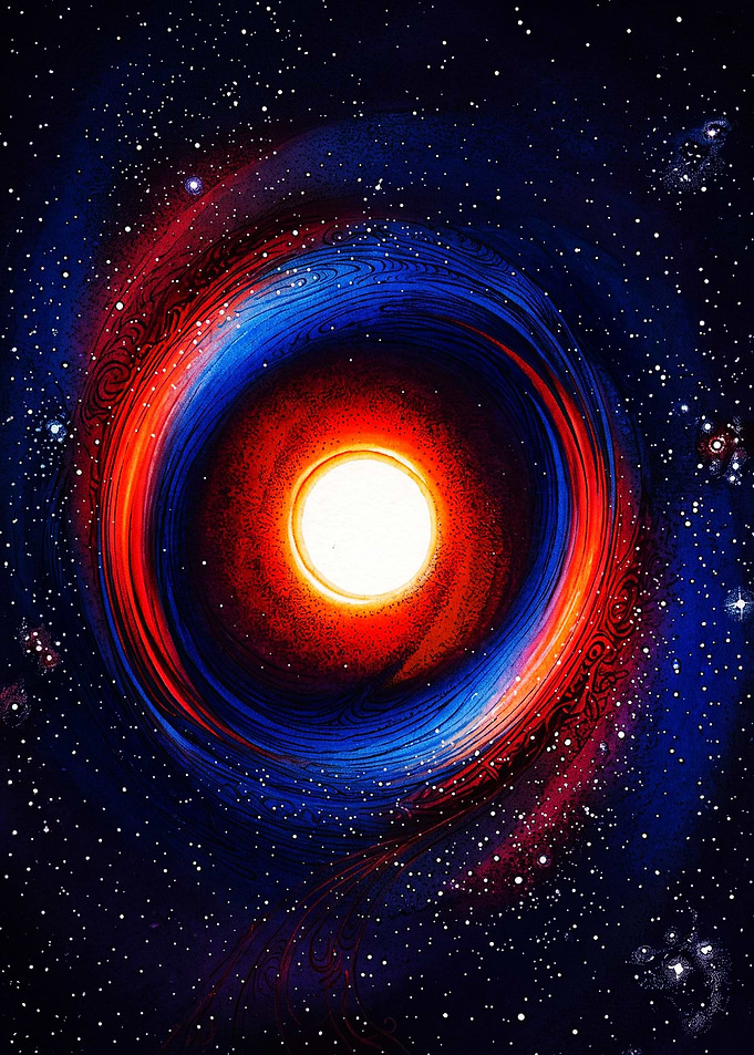 Vibrant Cosmic Spiral Nebula