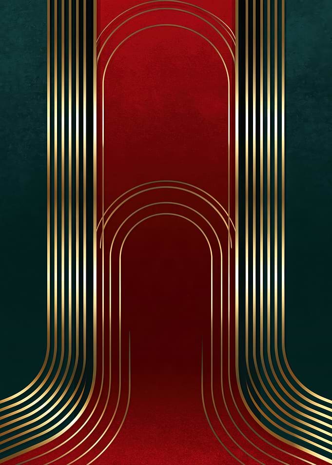 Art Deco Geometric Gold Arch Design