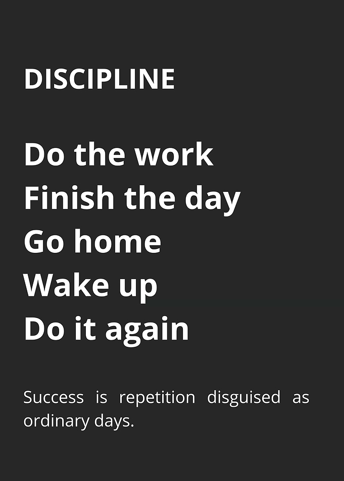 Discipline Motivational Text Poster