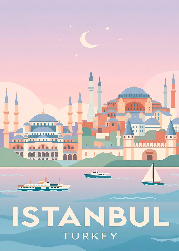 Istanbul Turkey Travel Poster