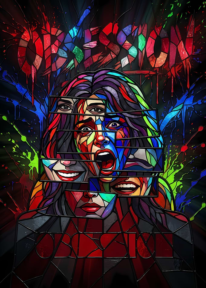 Obsession Stained Glass Abstract Portrait