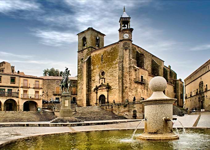 Historic Plaza Mayor in Trujillo Spain