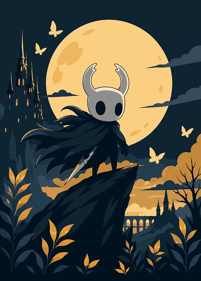 Hollow Knight Standing on Cliff