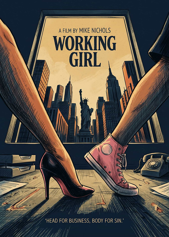Working Girl Romantic Comedy Vintage Art