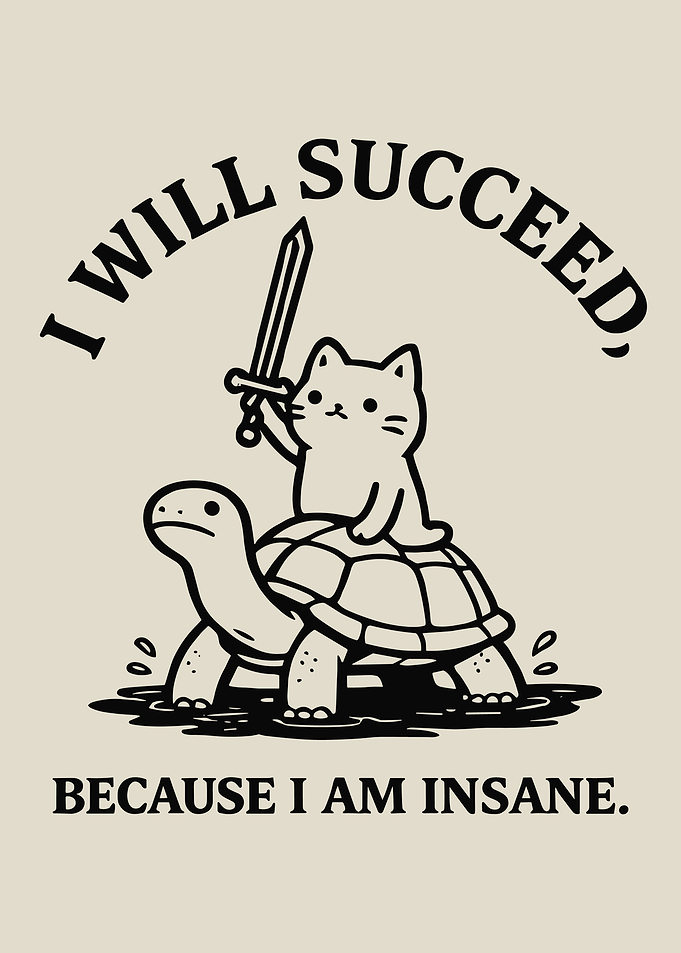 Cat Riding Turtle Warrior Illustration