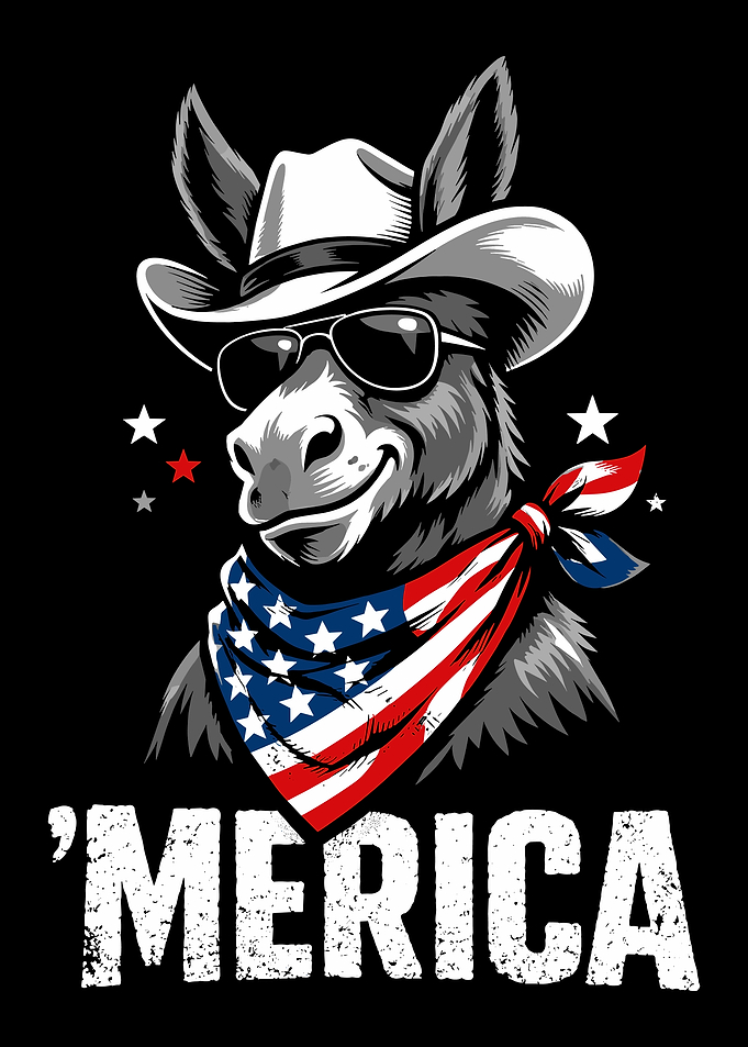 Patriotic Donkey 'Merica Graphic
