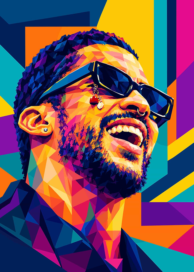 Kid Cudi Geometric Pop Art Portrait