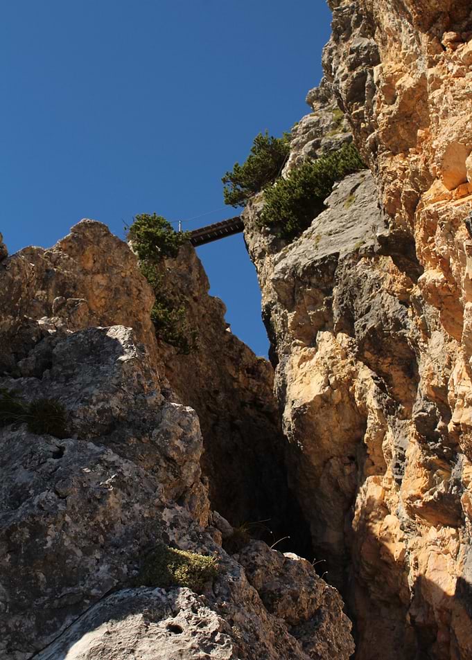 Suspension Bridge Between Rocky Cliffs