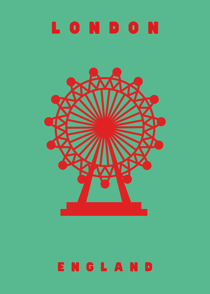 Minimalist London Eye Travel Poster