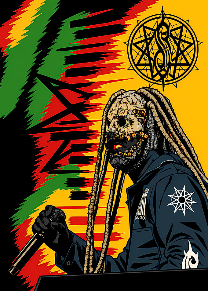 Slipknot Corey Taylor Rasta Style Art