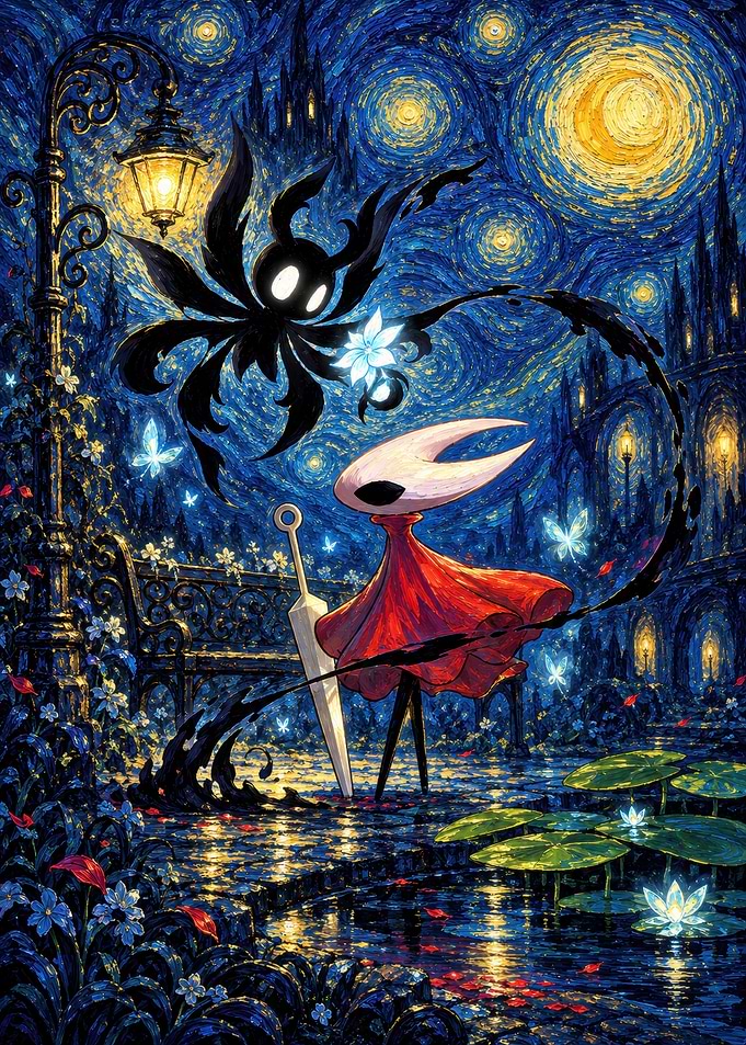 Hollow Knight Starry Night Fan Art