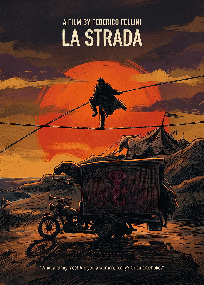 La Strada Italian Drama Vintage Print