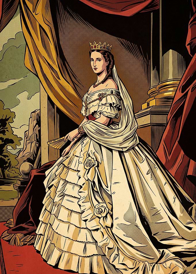 Queen Victoria Portrait Comic Style