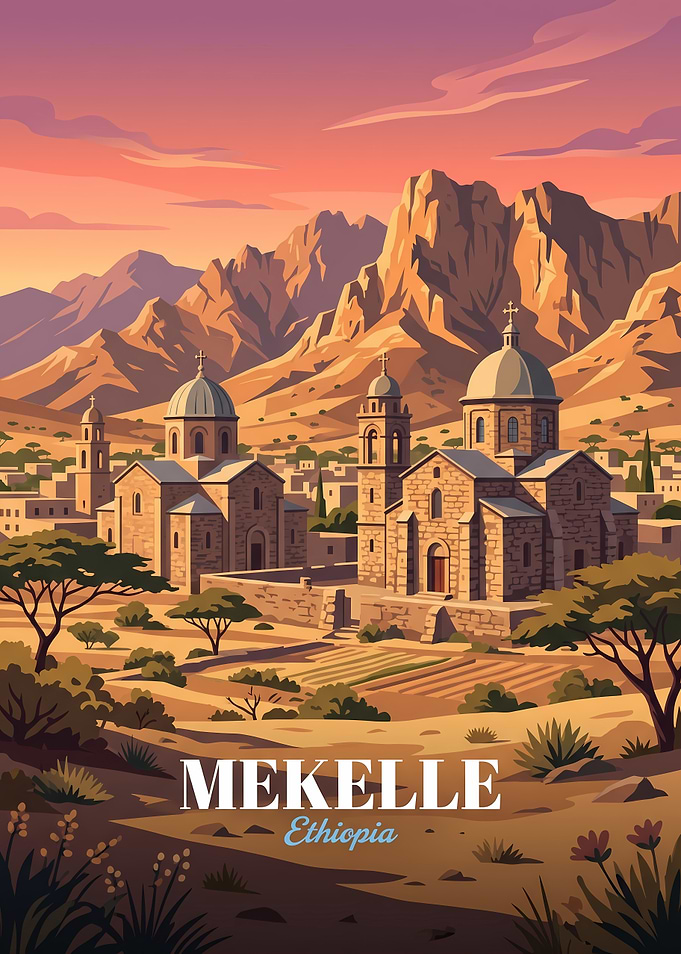 Mekelle Ethiopia Travel Poster