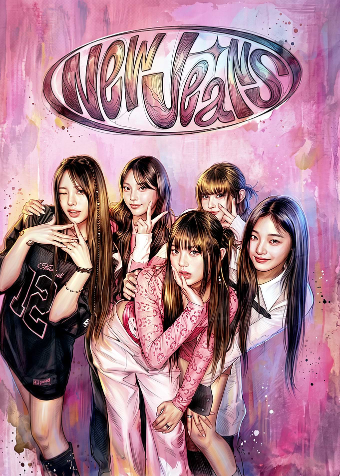 NewJeans K-Pop Group Illustration