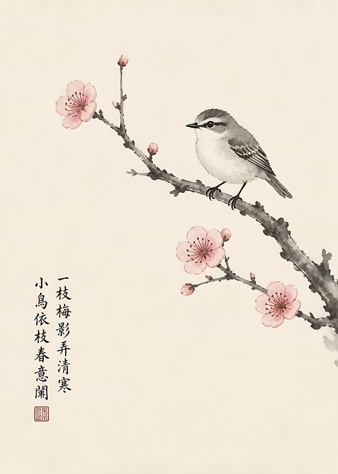 Bird on a Plum Blossom Branch