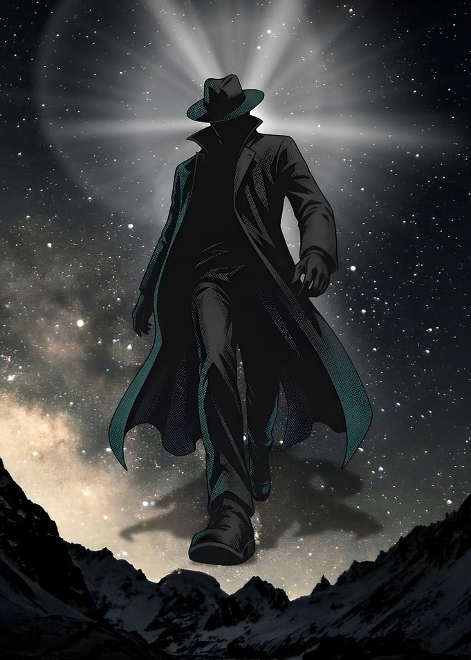 Silhouette of a Mysterious Detective